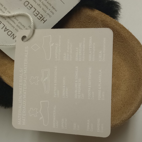 🆕 BIRKENSTOCK PAPILLIO "NAMICA" BLACK TEDDY SHEARLING WOOL OPEN TOE WEDGE MULES - Picture 13 of 16